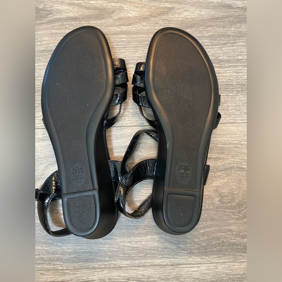 NWOT SAS Strippy Tripad Comfort Women’s Sandals Size 10 W Black Ankle Strap Lthr - Picture 5 of 12